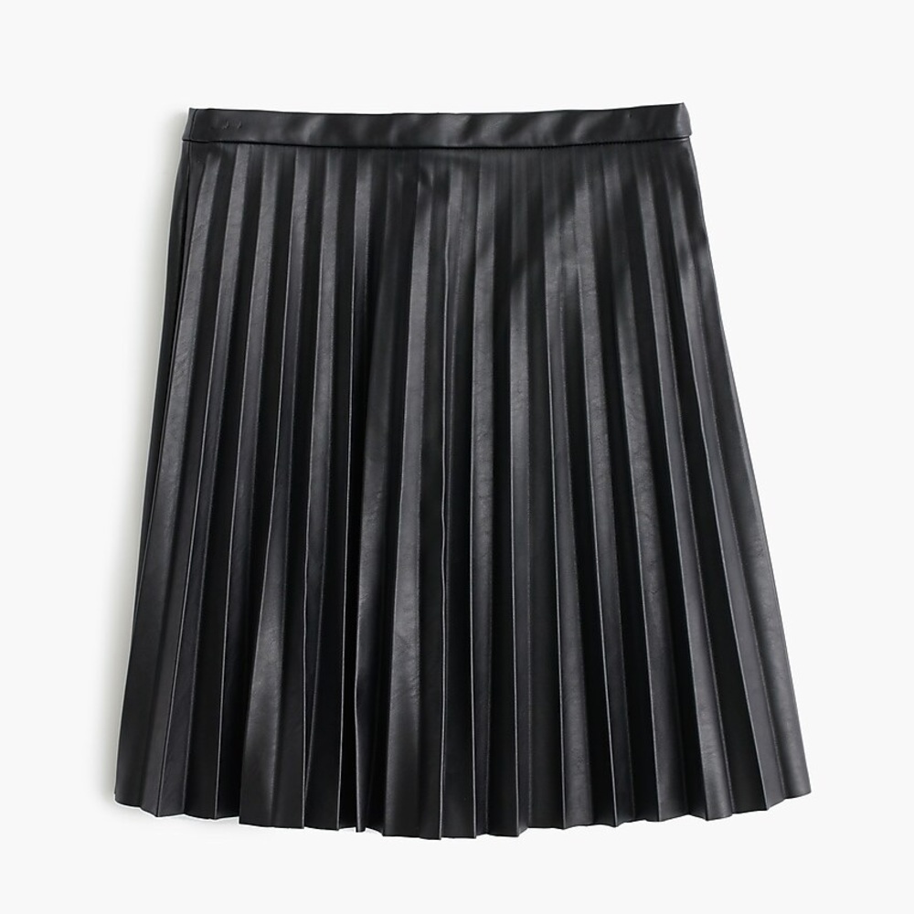 J. Crew pleated mini leather skirt NWT
